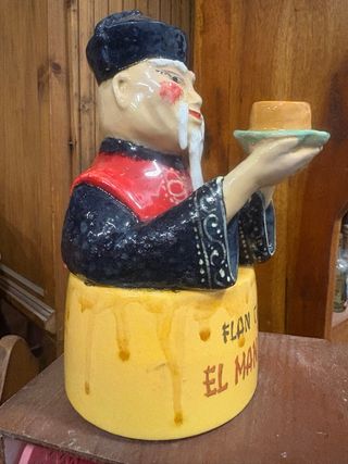 Figura Flan Chino Mandarín Cerámica Antigua