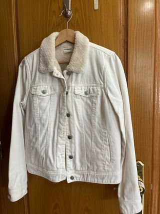 Chaqueta Vaquera Blanca con Borrego