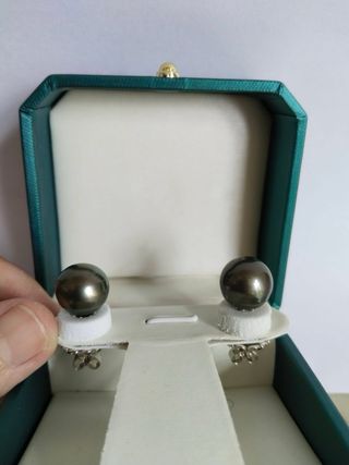 Pendientes Perla Tahití 12.4 mm