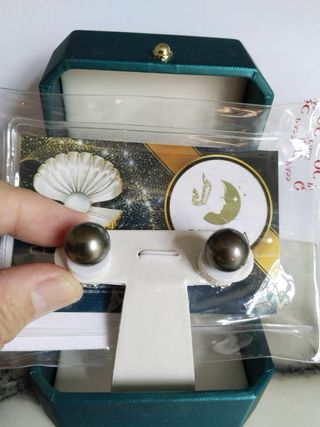 Pendientes Perla Tahití 12.4 mm