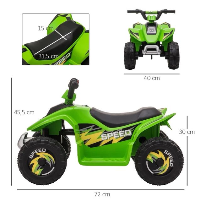Quad Elétrico Infantil Verde