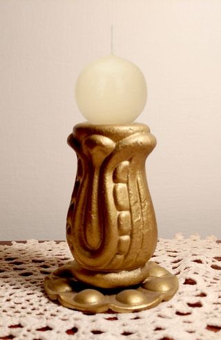 Portacandele ferro battuto finitura oro Natale