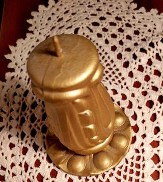 Portacandele ferro battuto finitura oro Natale