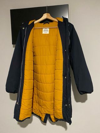 Abrigo Zara Azul con Forro Amarillo