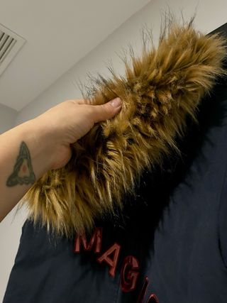 Abrigo Zara Azul con Forro Amarillo