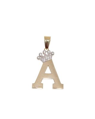 COLGANTE LETRA CON CIRCONITAS A. Oro 18k.