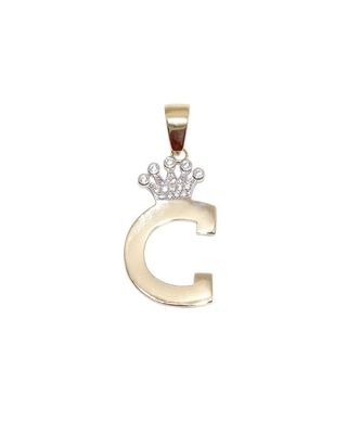 COLGANTE LETRA CON CIRCONITAS C. Oro 18k.