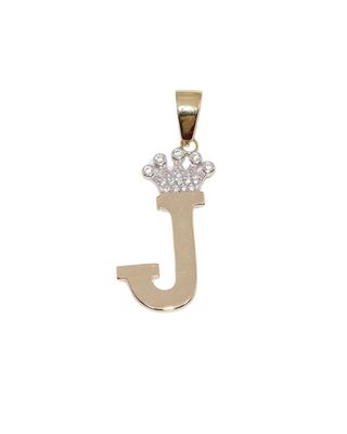 COLGANTE LETRA CON CIRCONITAS J. Oro 18k.