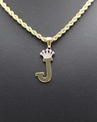 COLGANTE LETRA CON CIRCONITAS J. Oro 18k.