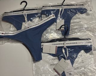 Pack 4 Tangas Tommy Hilfiger Azul Talla L.ORIGINAL