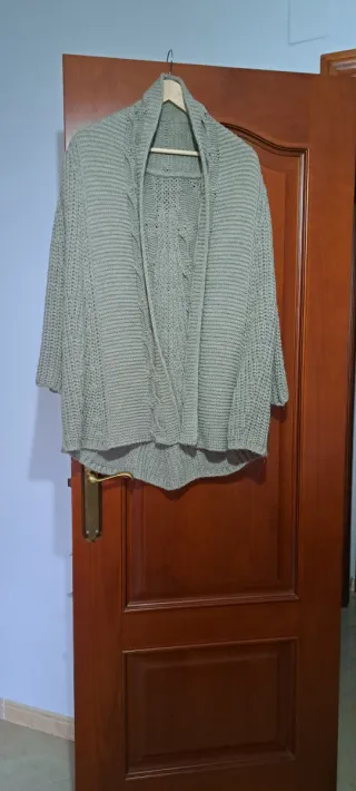 Jersey beige tejido trenzado talla única