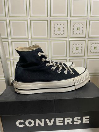 Converse plataforma negras altas