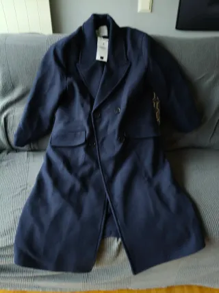 Abrigo azul marino Bershka