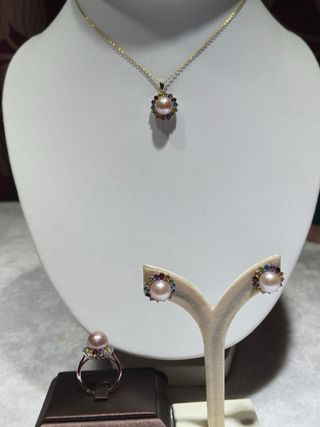 Conjunto Plata 925 Perlas Edison Peach