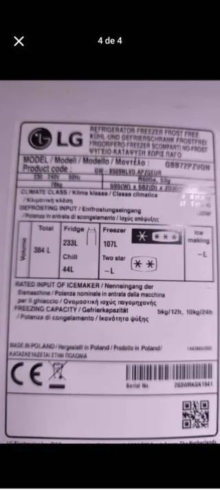 Cajones y baldas de Frigorífico LG