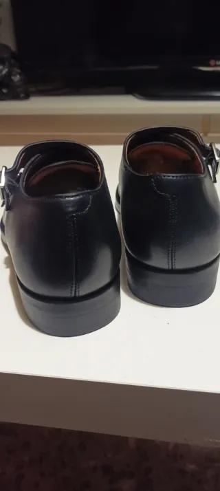 Zapatos de vestir Zara Piel Negra Hebillas
