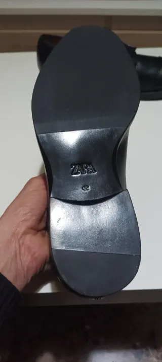 Zapatos de vestir Zara Piel Negra Hebillas