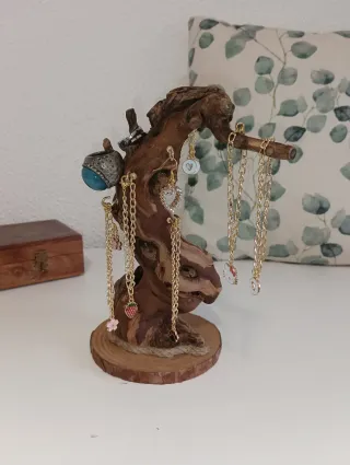 Joyero de madera de cepa de vid, porta joyas.