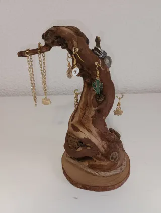 Joyero de madera de cepa de vid, porta joyas.