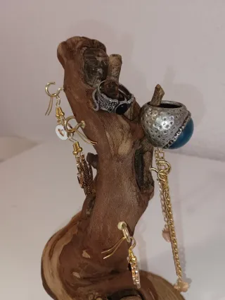 Joyero de madera de cepa de vid, porta joyas.