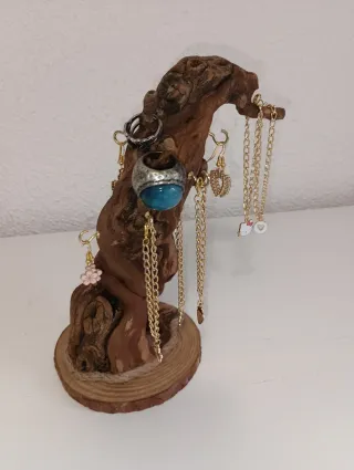 Joyero de madera de cepa de vid, porta joyas.