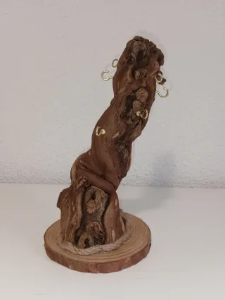 Joyero de madera de cepa de vid, porta joyas.