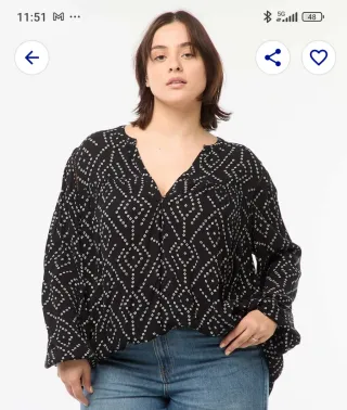 Blusa  manga larga talla grande