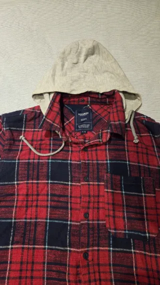 Camisa de cuadros con capucha Pull&Bear