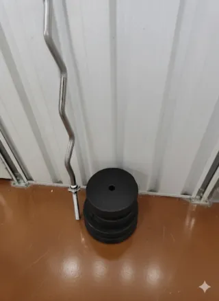 Barra Z con discos de pesas