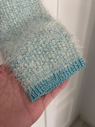 Jersey Morgana Celeste Suave Encaje Broches