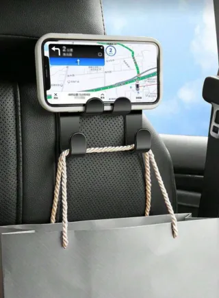 Gancio poggiatesta auto porta telefono