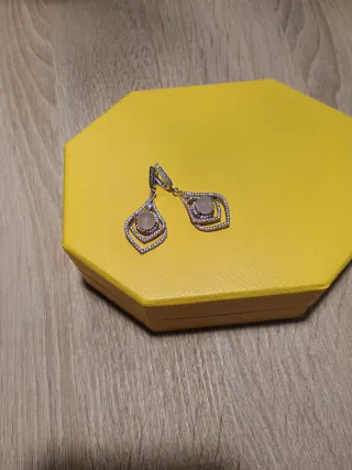 Pendientes Plata Cuarzo Rosa