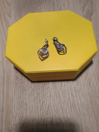 Pendientes Plata Cuarzo Rosa