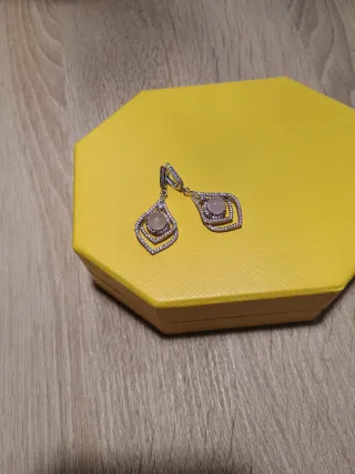 Pendientes Plata Cuarzo Rosa