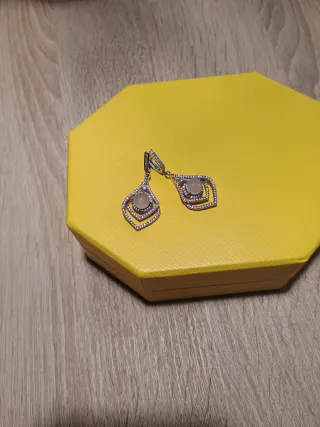 Pendientes Plata Cuarzo Rosa