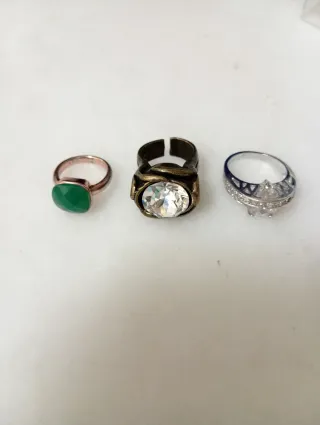 Lote 3 anillos pedrería