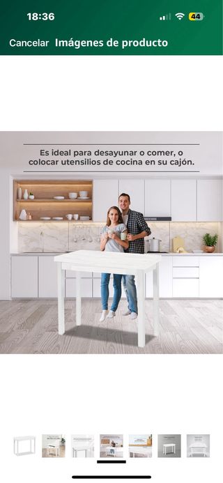 Mesa de cocina plegable blanca