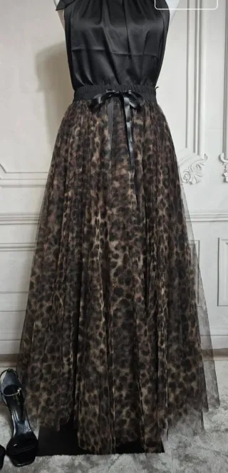 Falda Tul Leopardo