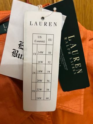 Blusa Lauren Ralph Lauren Seda Naranja Talla 1X