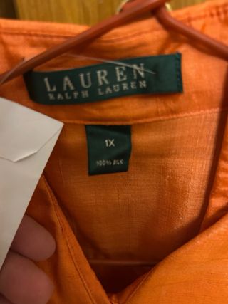 Blusa Lauren Ralph Lauren Seda Naranja Talla 1X