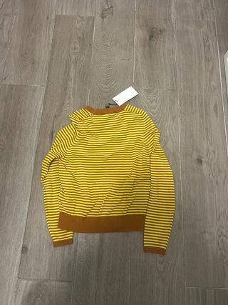 Jersey Zara Rayas Marrón y Amarillo