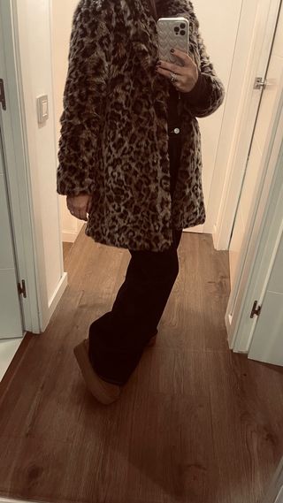 Abrigo pelo sintético Zara animal print