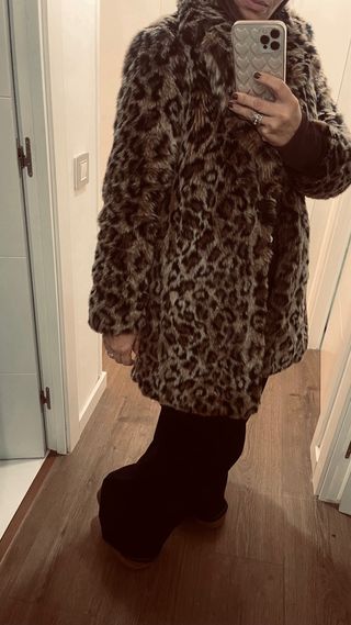 Abrigo pelo sintético Zara animal print