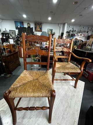 Conjunto 8 Sillas Estilo Rondeño Madera