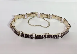 Bracciale Argento 835  e Granati Rossi