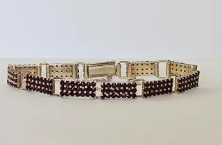 Bracciale Argento 835  e Granati Rossi