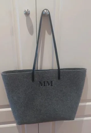 Bolso Zara Gris Iniciales MM