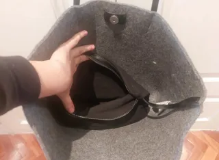 Bolso Zara Gris Iniciales MM