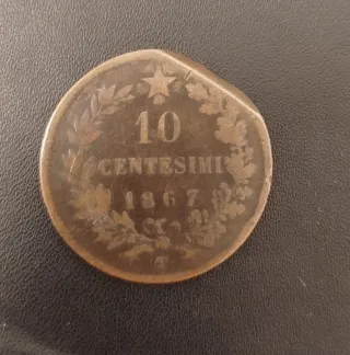 Moneda 10 Centesimi 1867