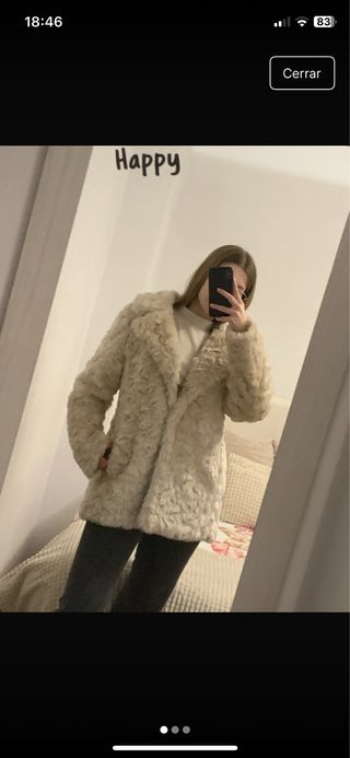 Abrigo de pelo beige